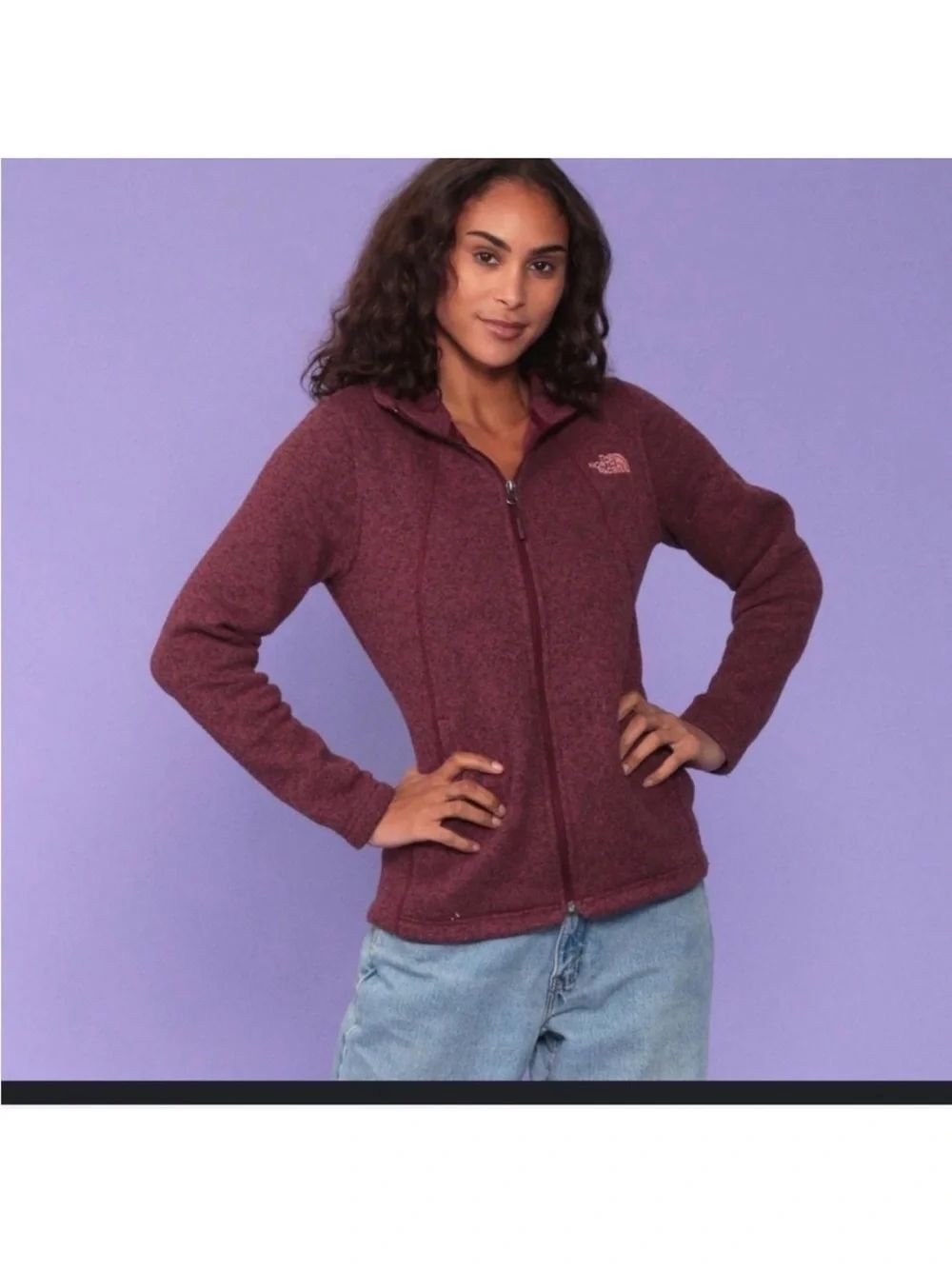 The North Face Women's Zip-Up Fleece Jacket - Burgundy Plum